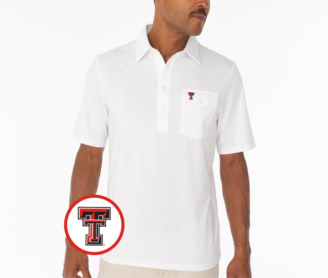 Texas Tech - Coach's Performance Players Shirt - TT Mark - White