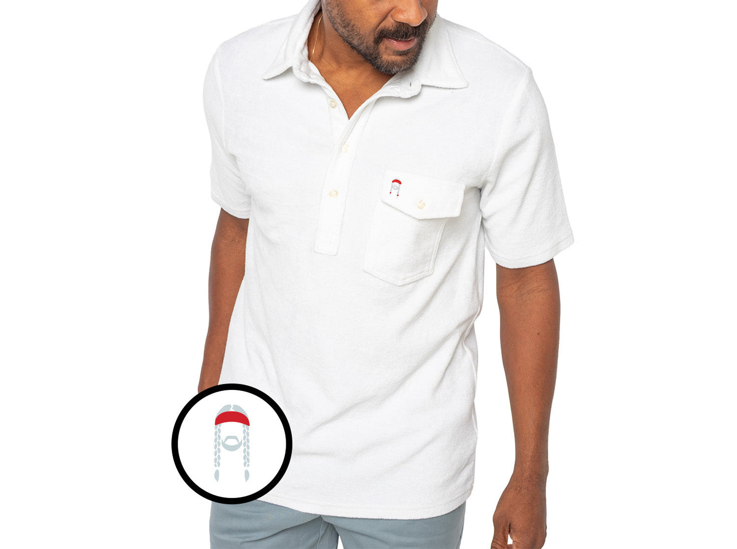 Willie Nelson Terrycloth Players Shirt - The Icon - White