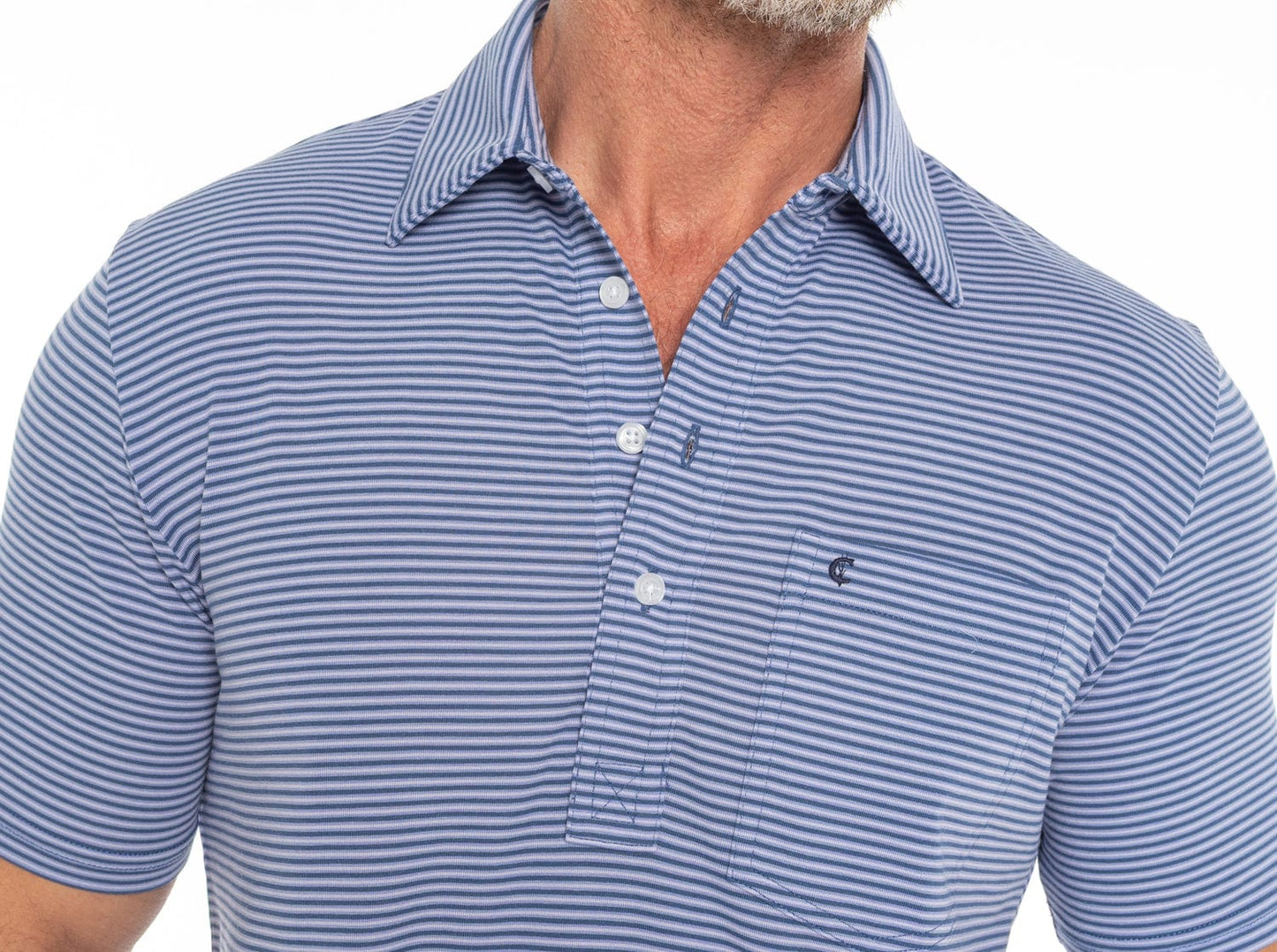 Performance Players Shirt - Farrell Stripe - Blue