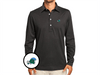Tulane - Jacquard Long Sleeve Range Polo - Riptide - Black