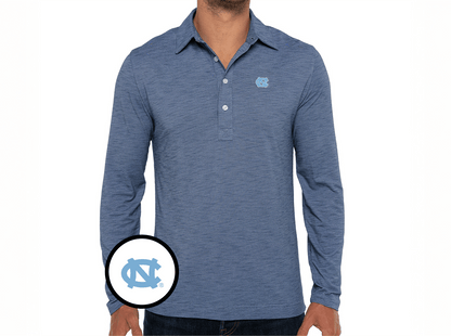 UNC - Brrr Long Sleeve Range Polo - NC  - Riviera