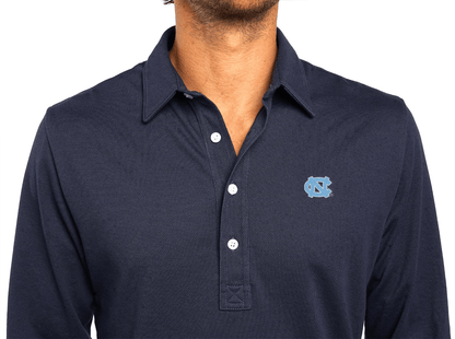UNC - Jacquard Long Sleeve Range Polo - NC  - Navy
