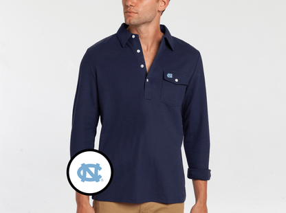 UNC - Long Sleeve Players Shirt - UNC Interlock - Peacoat