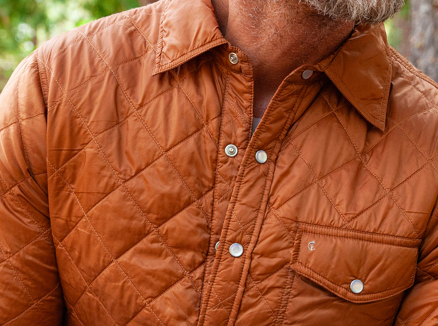 Quilted Shacket - Burnt Orange