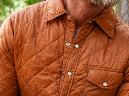 Quilted Shacket - Burnt Orange