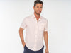 Short Sleeve Performance Pearl Snap - Peach Seersucker