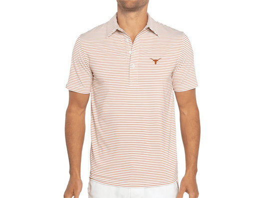 University of  Texas - Sport Range Polo - Hobby Stripe Orange/White