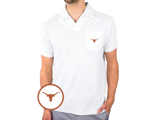 University of Texas - Terrycloth Polo - Longhorn- White