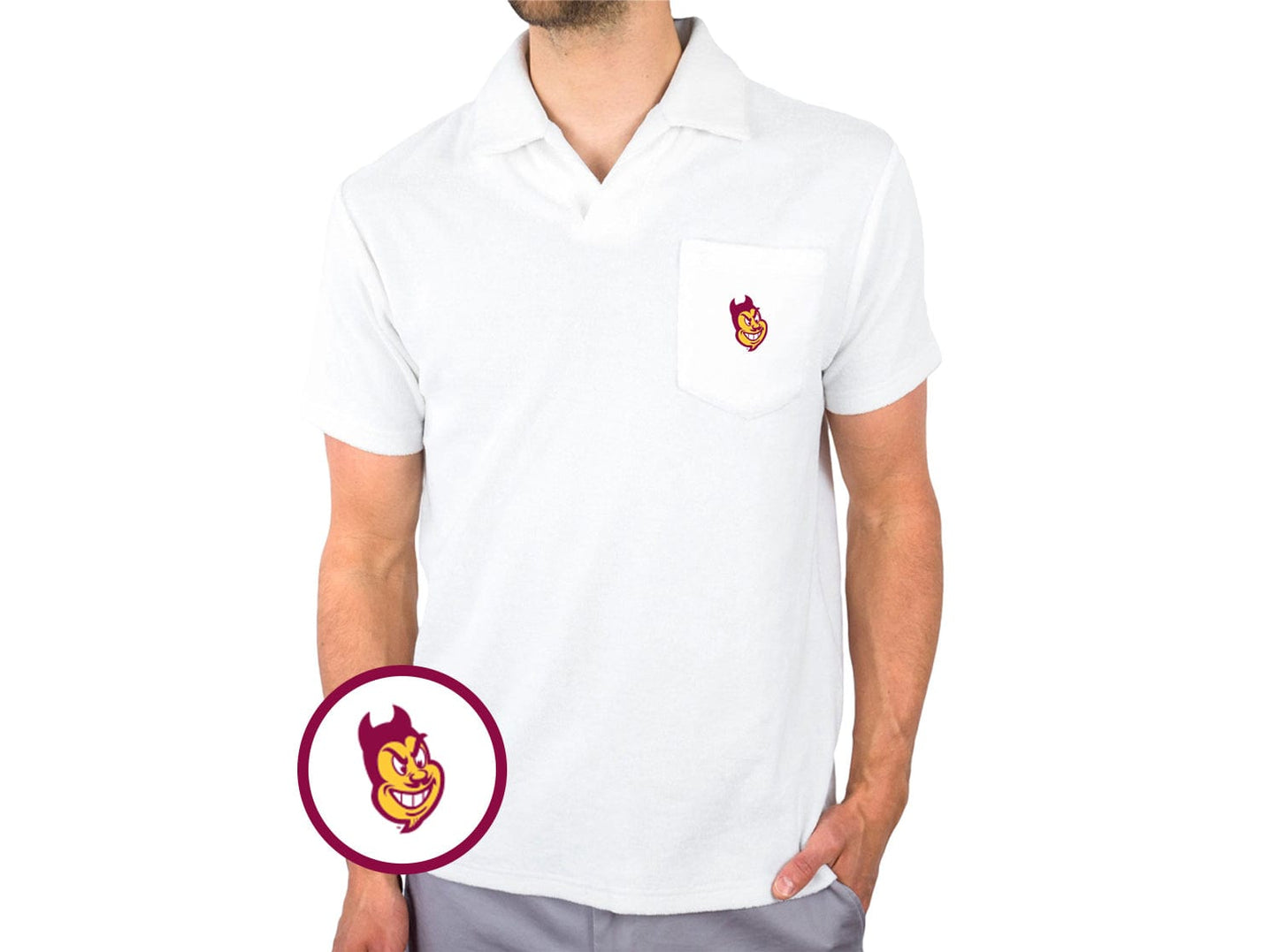 Arizona State - Terrycloth Polo - Sparky - White