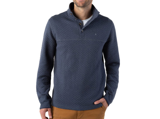 Quilted Pullover - Heather Navy