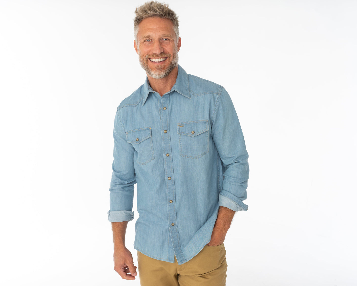 Western Denim Pearl Snap