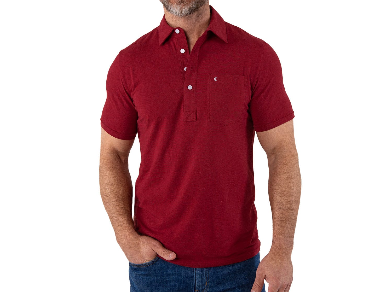 Top-Shelf Players Shirt - Maroon Microstripe