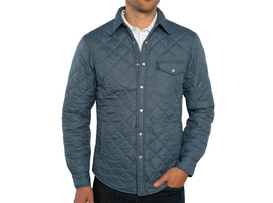 Quilted Shacket - Slate