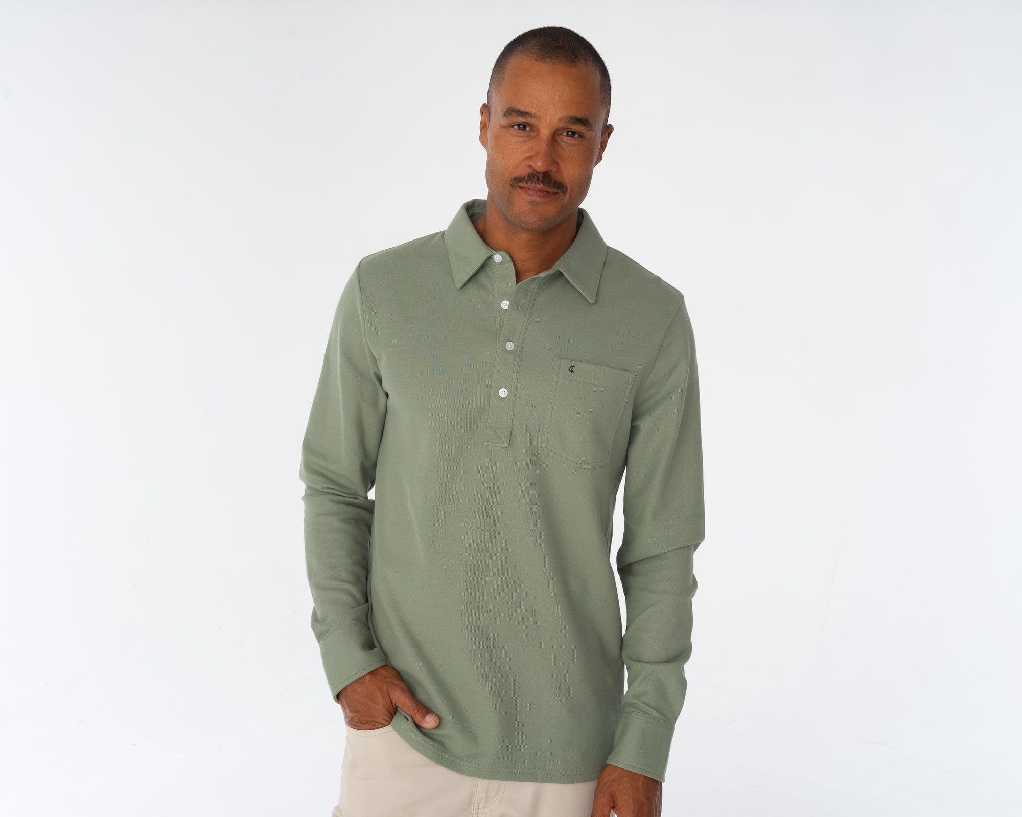 Slim Fit Long Sleeve Players Shirt - Ranch Water - Secondary