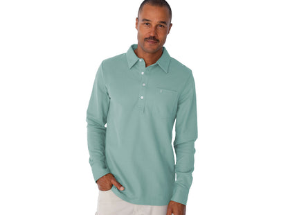 Slim Fit Long Sleeve Players Shirt - Glacier