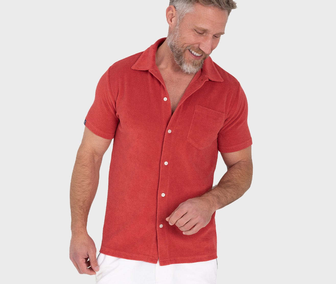 Terrycloth Button Down - Fruit Punch
