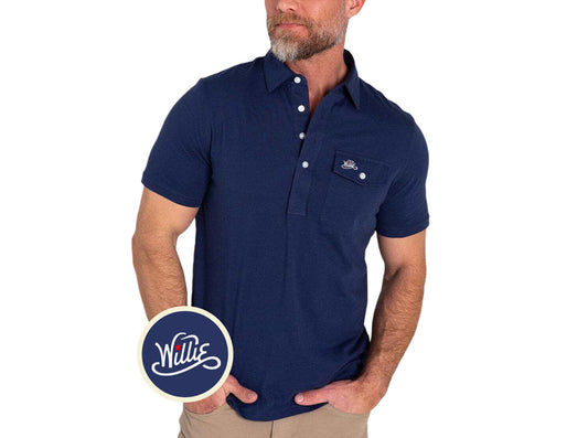 Willie Nelson Players Shirt - The Outlaw - Navy