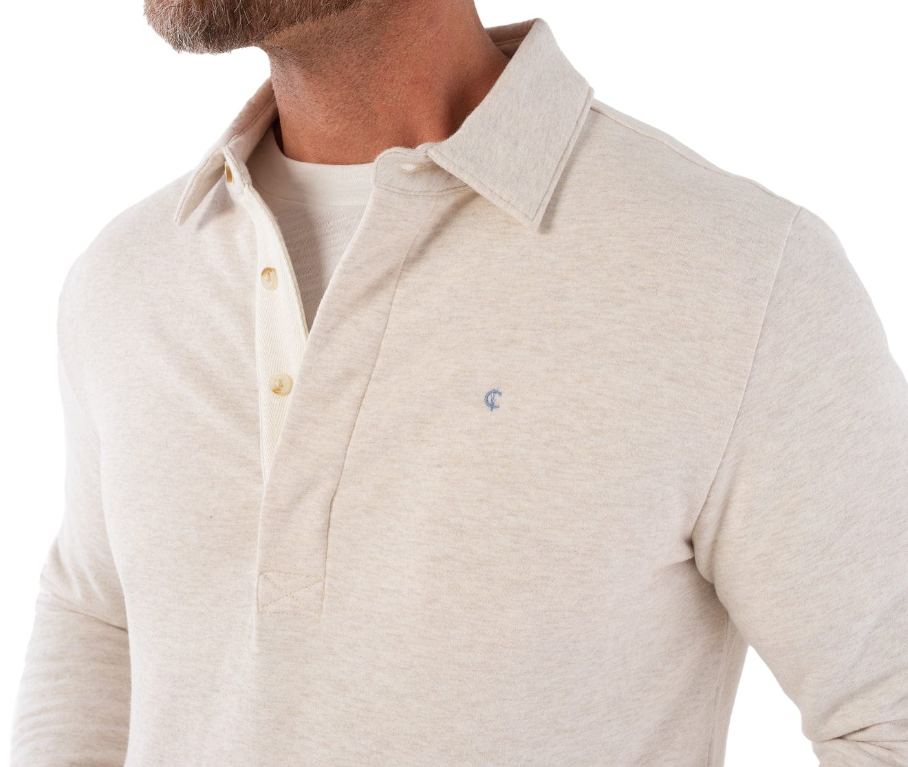 Collared Sweatshirt - Heather Oatmeal