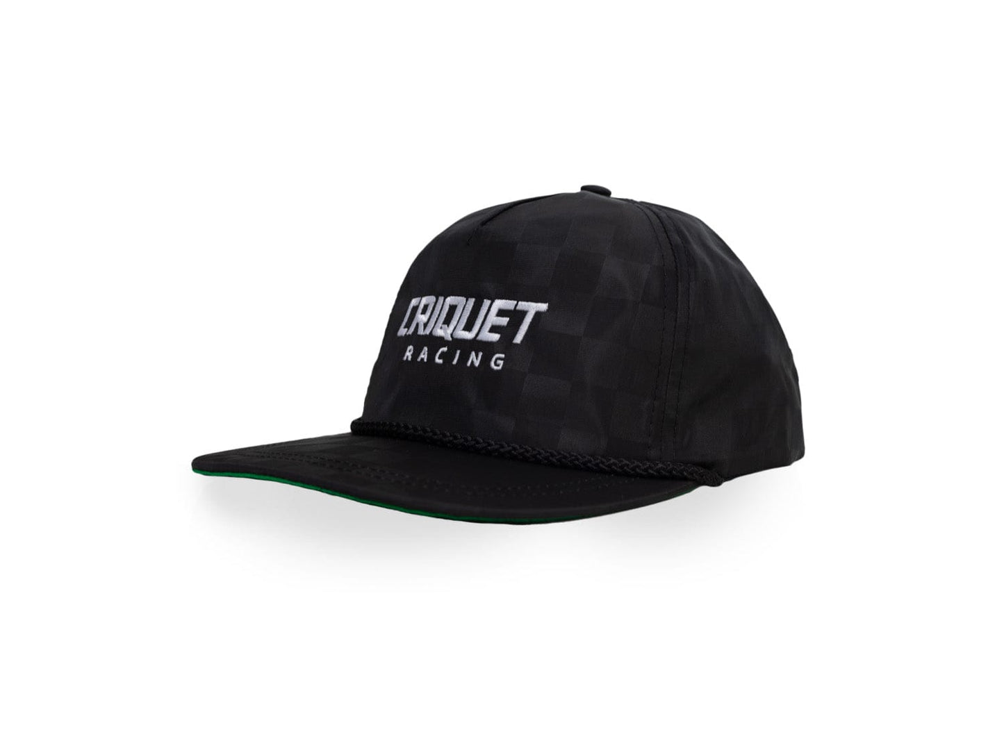 Checkered Rope Hat - Criquet Racing - Black