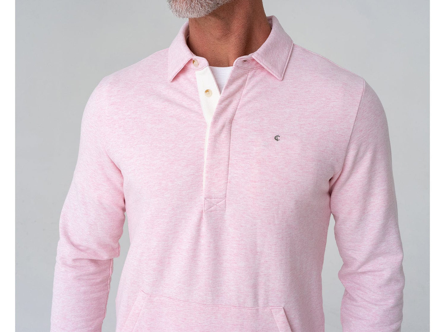 Collared Sweatshirt - Heather Pink