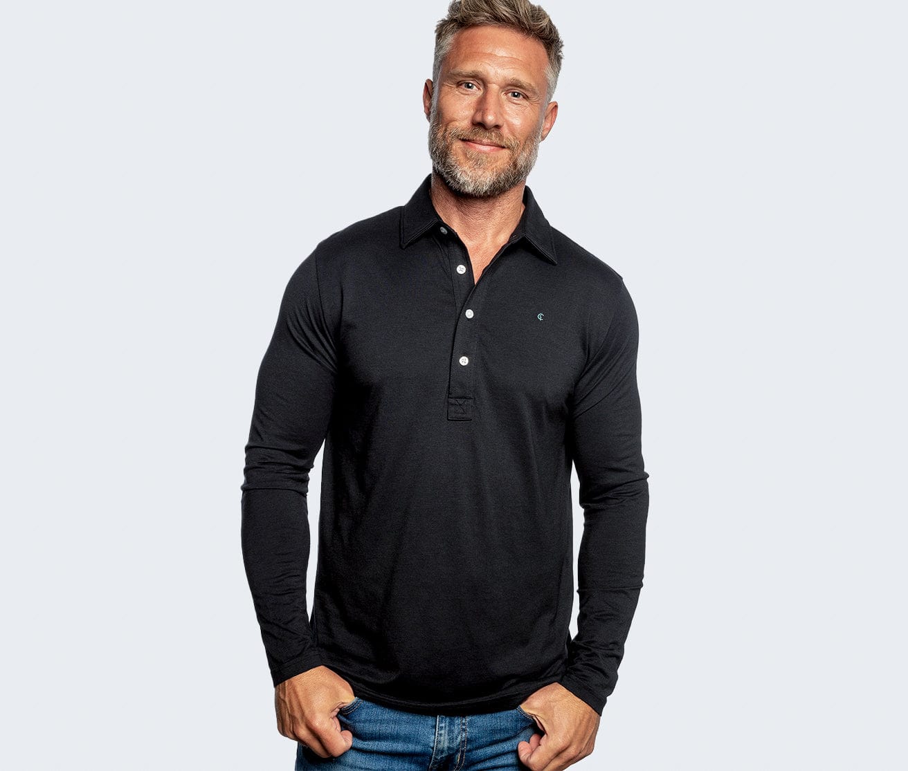 brrr° Long Sleeve Range Polo - Dark Knight