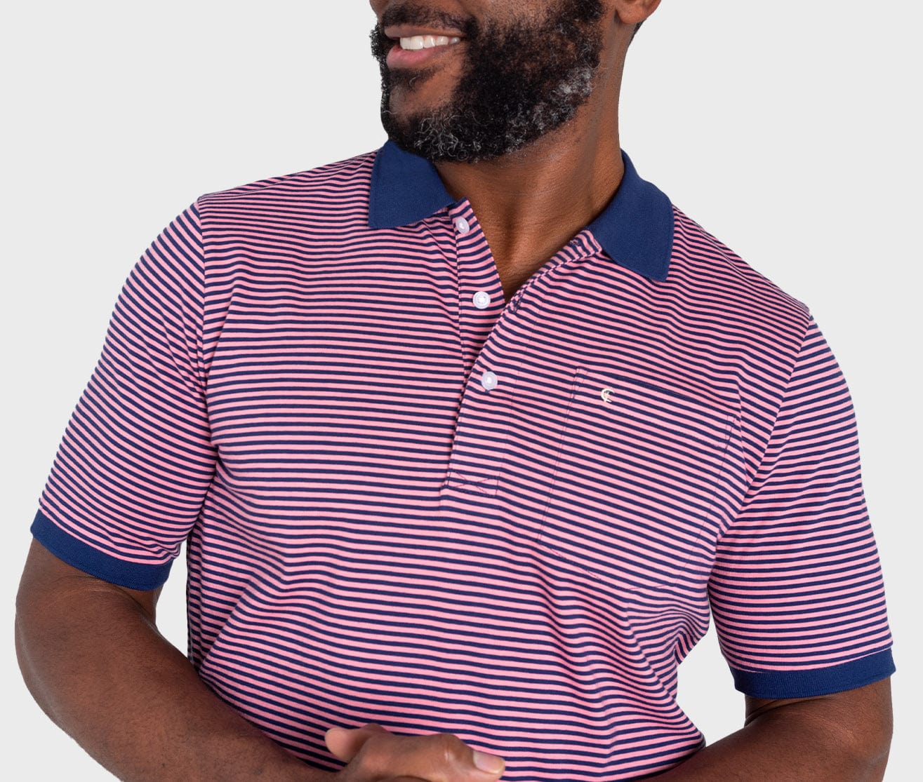 Club Shirt - Nelson Stripe - Navy/Pink - Secondary