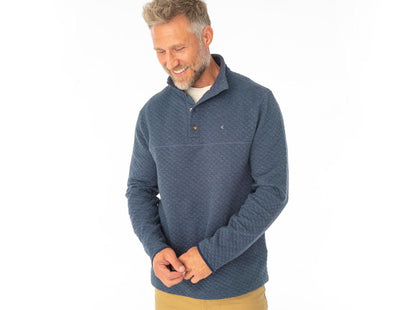 Quilted Pullover - Heather Navy