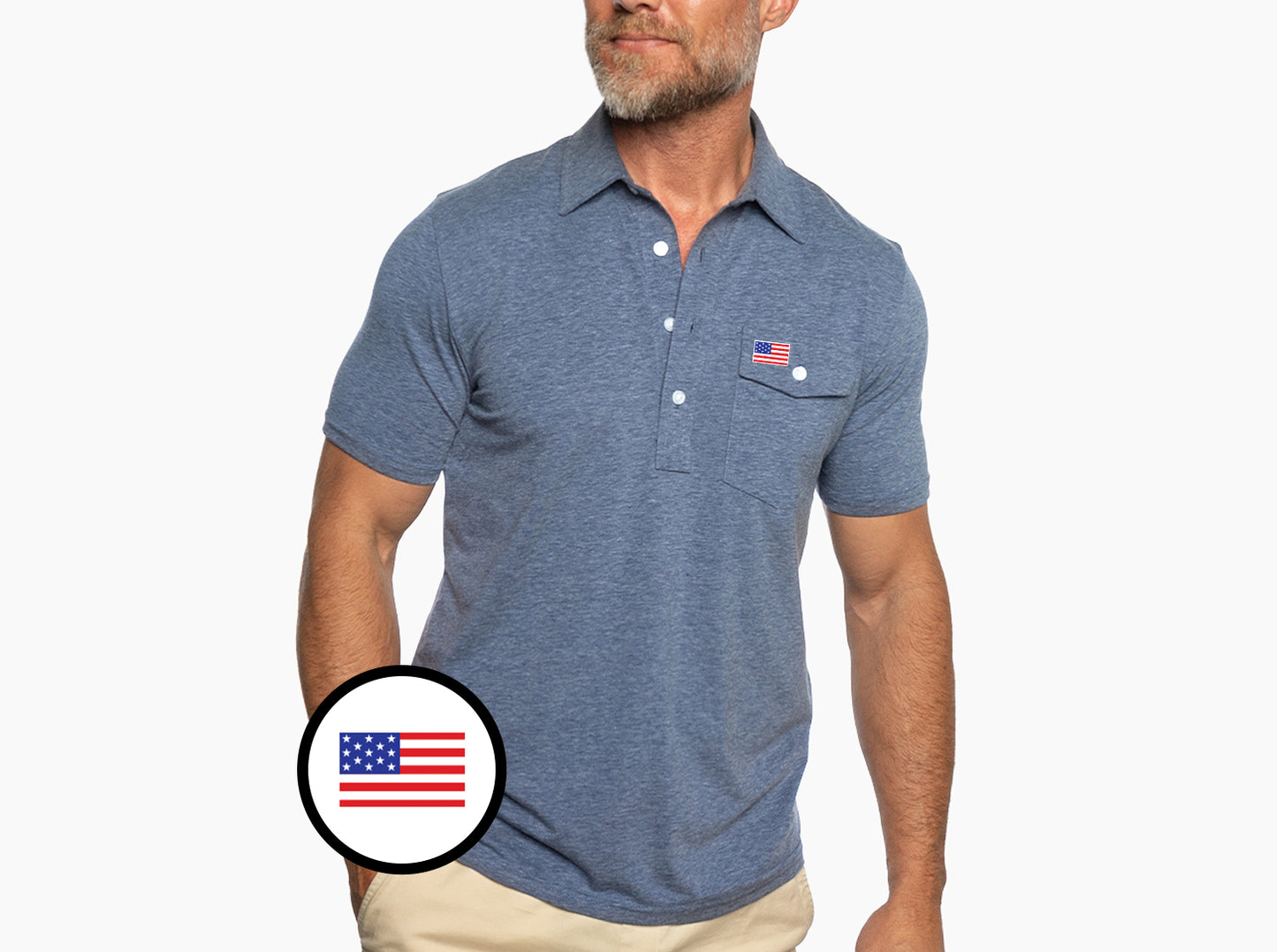 Limited Edition Players Shirt - American Flag - Heather Navy