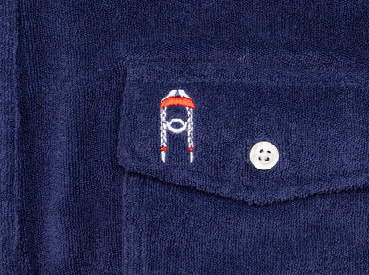 Willie Nelson Terrycloth Players Shirt - The Icon - Navy