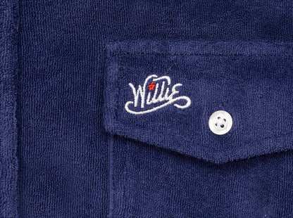 Willie Nelson Terrycloth Players Shirt - The Outlaw - Navy
