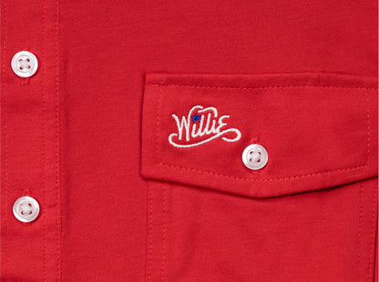Willie Nelson Players Shirt - The Outlaw - Red