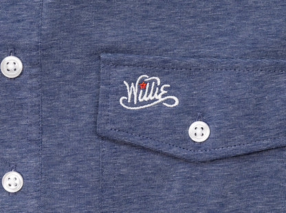 Willie Nelson Players Shirt - The Outlaw - Heather Navy