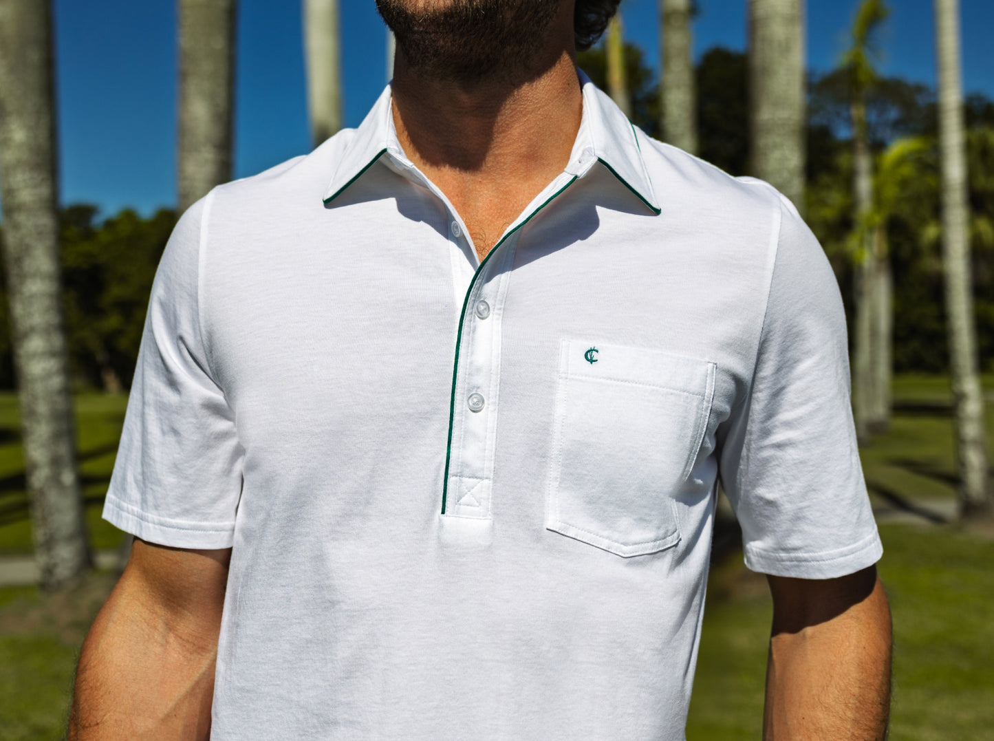 Throwback Players Shirt - Bright White w/ Green