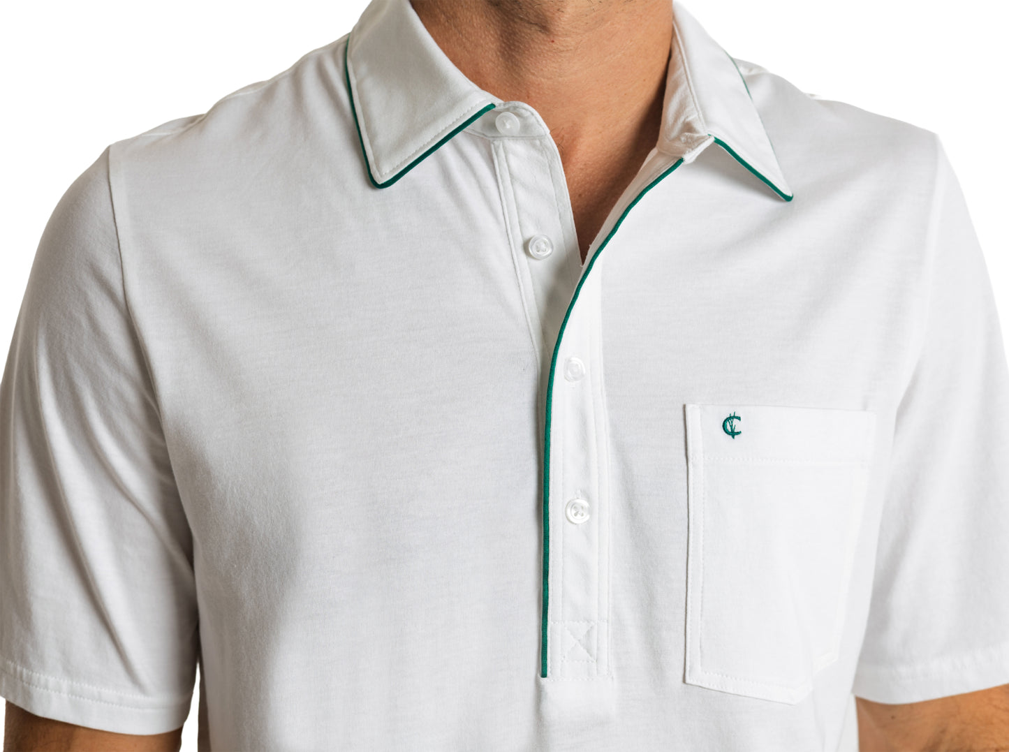 Throwback Players Shirt - Bright White w/ Green