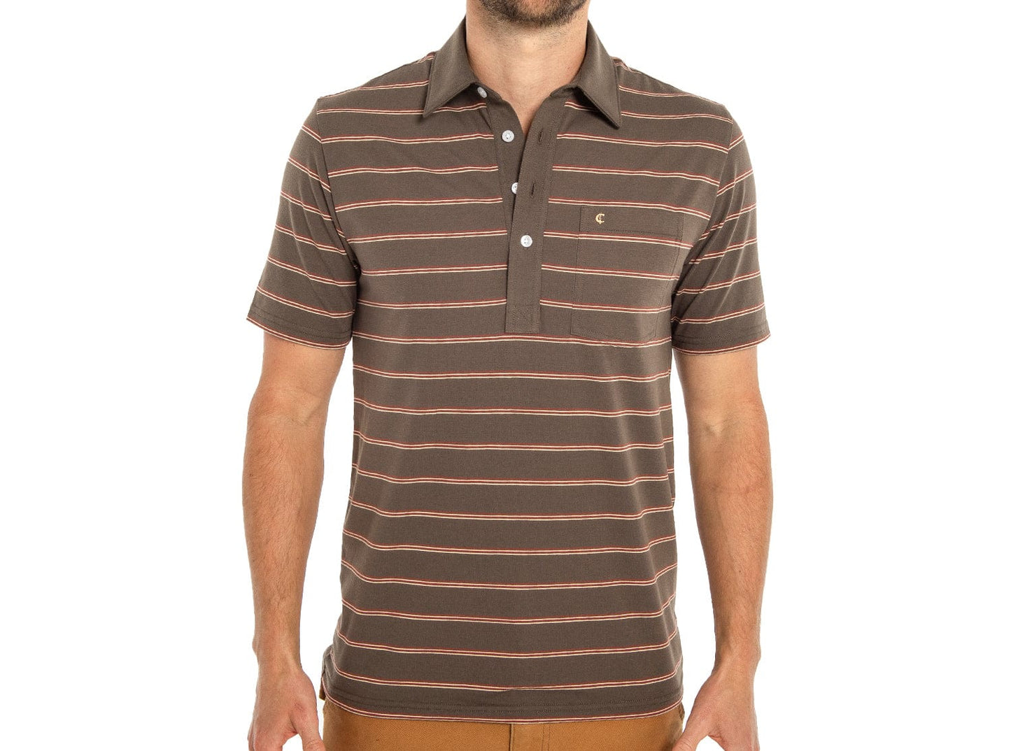 Performance Players Shirt - Cassidy Stripe - Brown