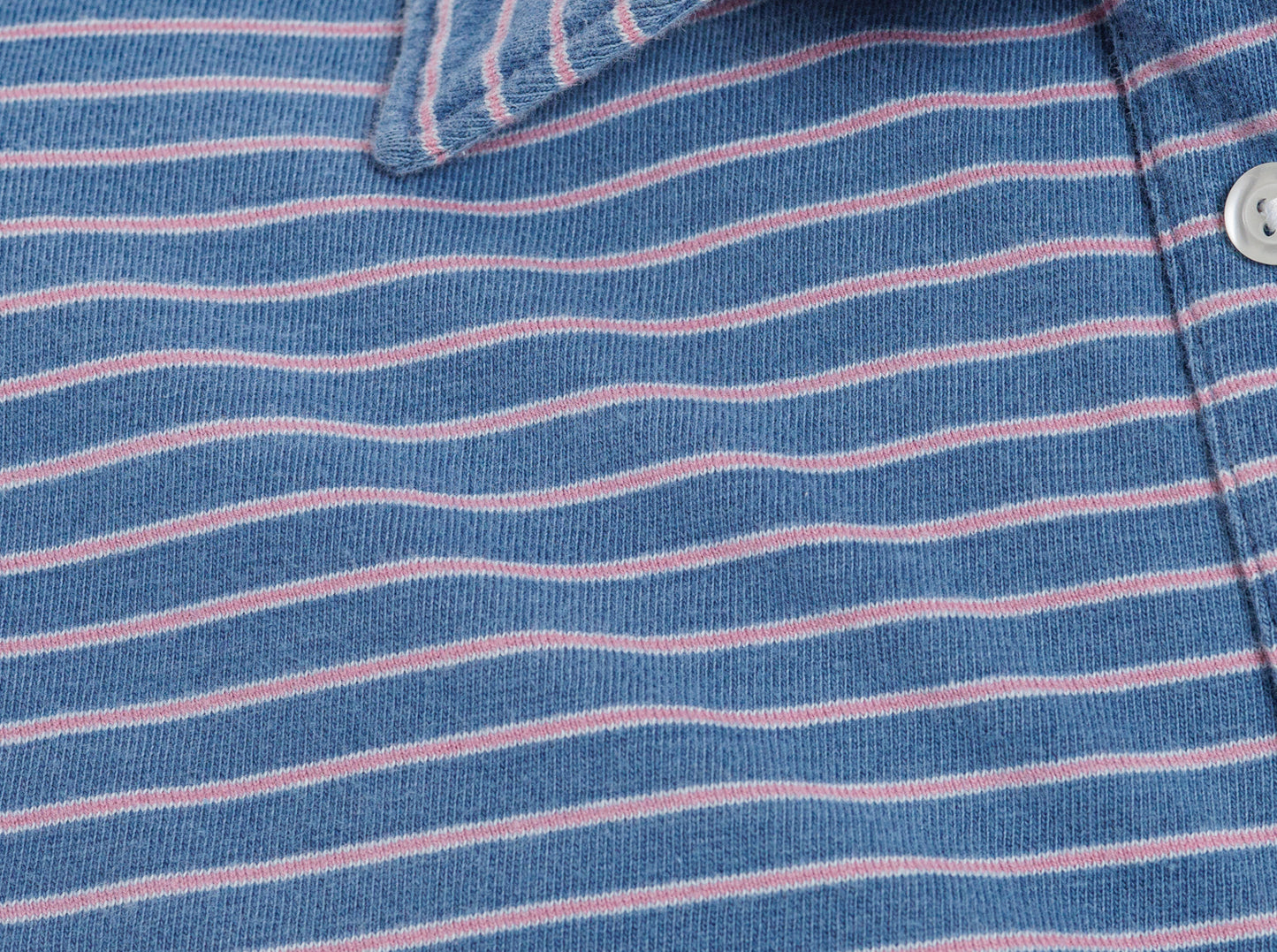 Indigo Knit Long Sleeve Players Shirt - Indigo Stripe