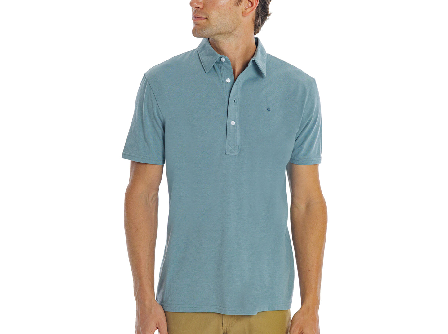 Slim Fit Top-Shelf Range Polo - Aqua Microstripe
