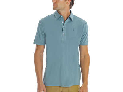 Slim Fit Top-Shelf Range Polo - Aqua Microstripe