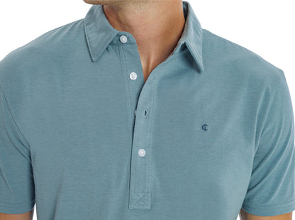 Slim Fit Top-Shelf Range Polo - Aqua Microstripe