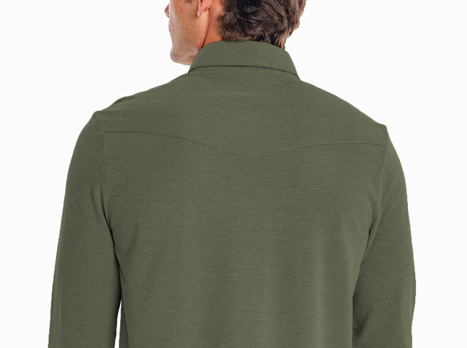Criquet Oxford Knit Button Down in Dark Olive, view 5