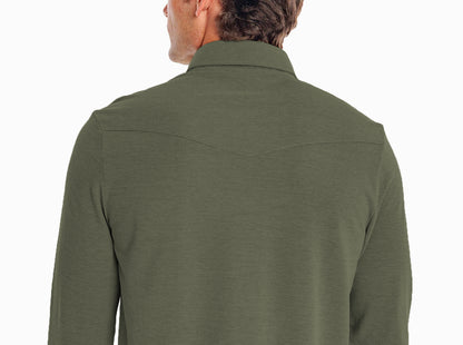 Criquet Oxford Knit Button Down in Dark Olive, view 5