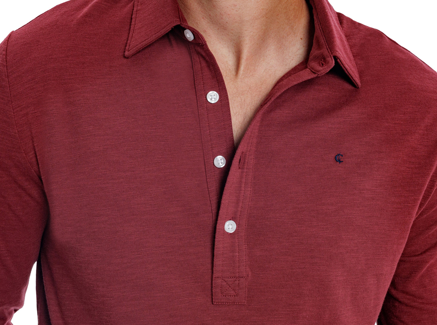 brrr° Long Sleeve Range Polo - Maroon