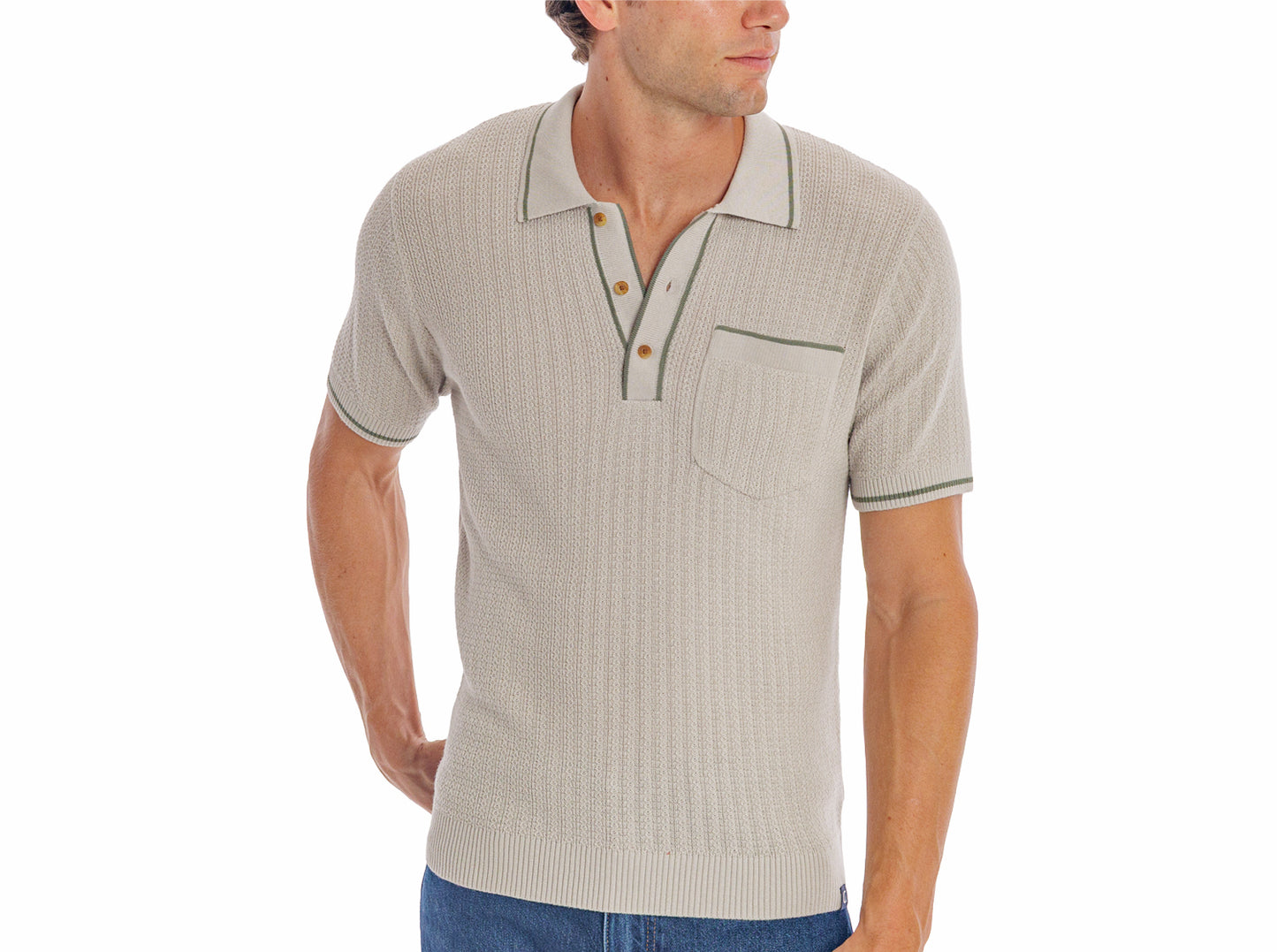 Bungalow Sweater Polo - Natural