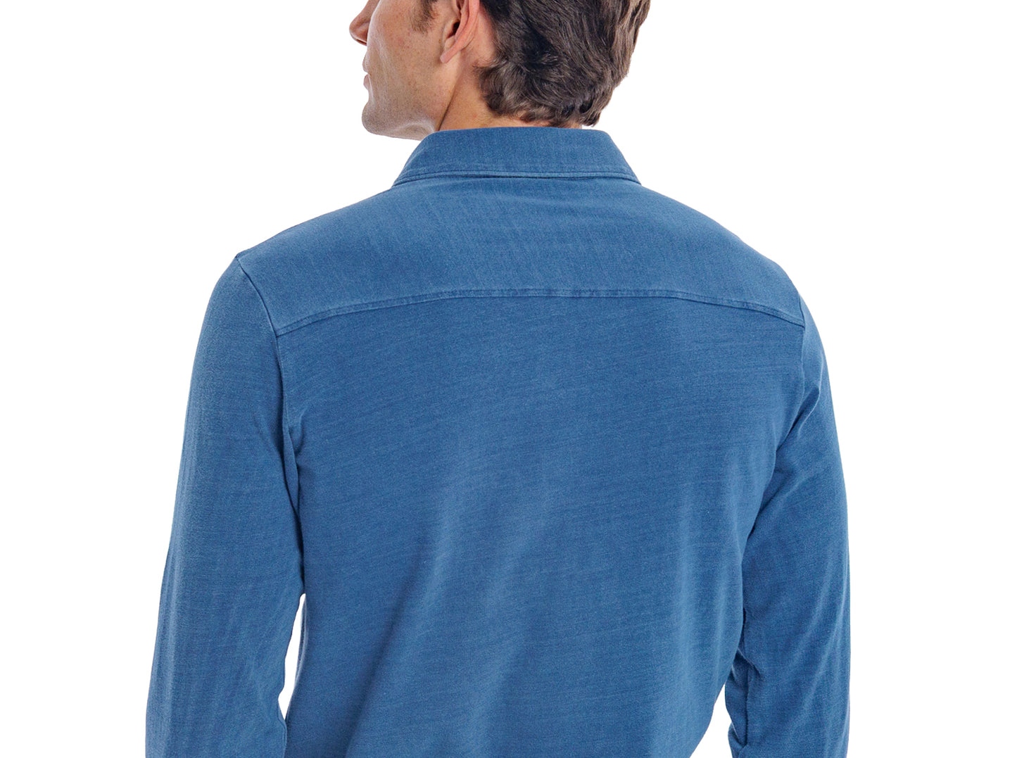 Indigo Knit Long Sleeve Players Shirt - Medium Wash Indigo