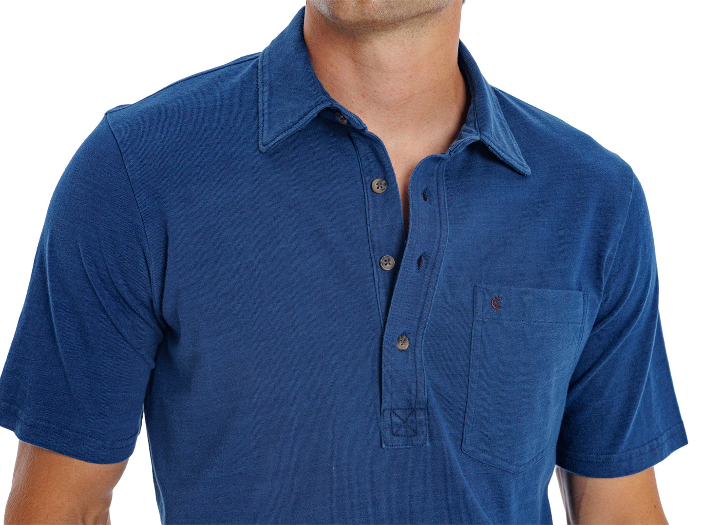 Indigo Knit Players Shirt - Dark Washed Indigo