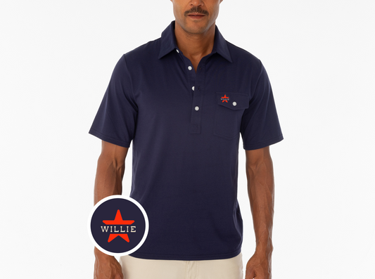 Willie Nelson Players Shirt - Willie Star - Navy