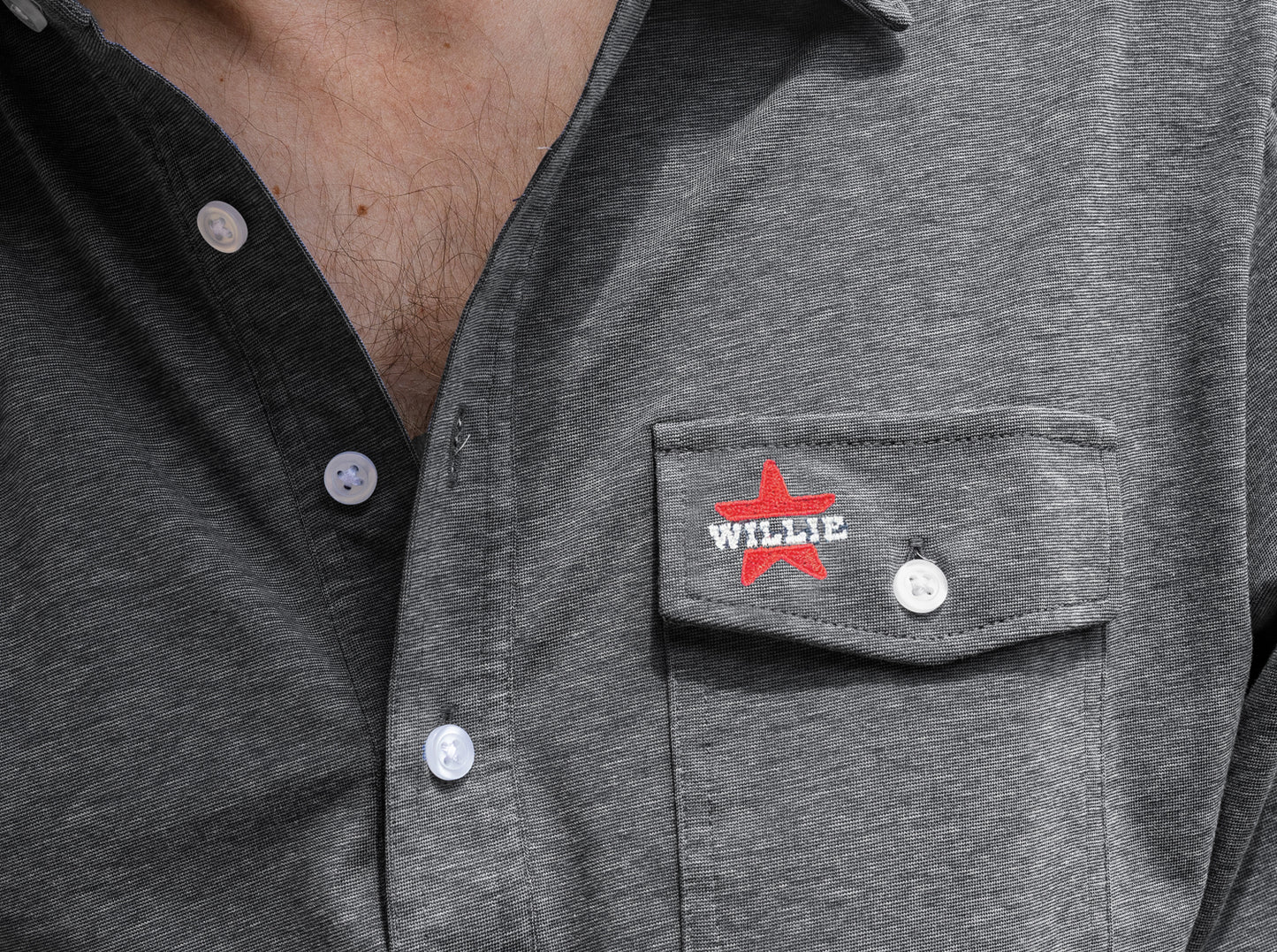 Willie Nelson Players Shirt - Willie Star - Heather Grey