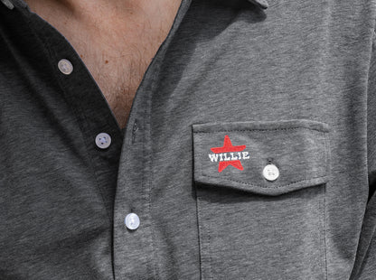 Willie Nelson Players Shirt - Willie Star - Heather Grey
