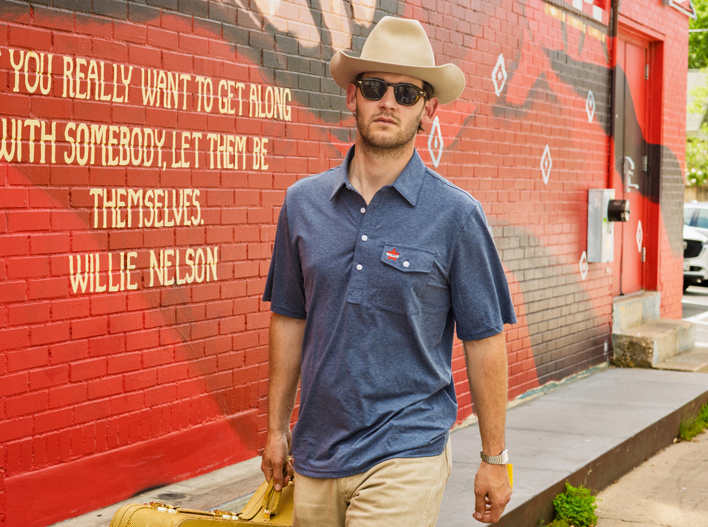Willie Nelson Players Shirt - Willie Star - Heather Navy