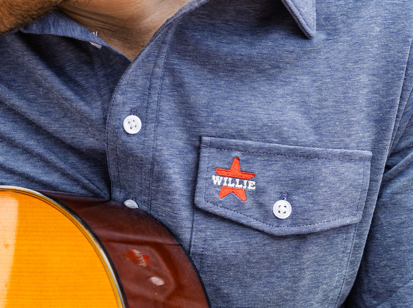 Willie Nelson Players Shirt - Willie Star - Heather Navy